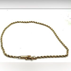 14k Solid Gold Nice Fancy Rope Style  Rope Bracelet